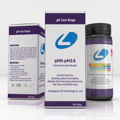 LYZ 100-Streifen alkalischer pH-Doppel-Teststreifen